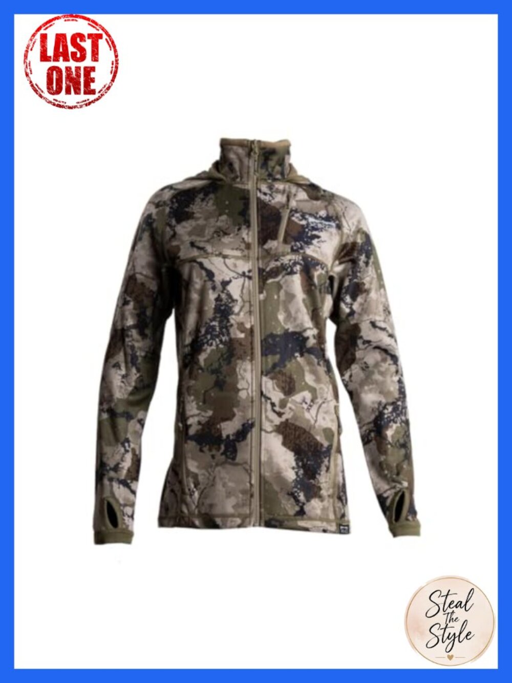 Full Zip Fleece Jacket Thumbholes Odor Control